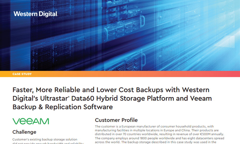 Faster, More Reliable and Lower Cost Backups for Veeam 