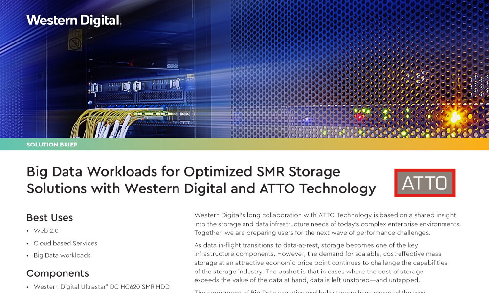 Western DigitalとATTOテクノロジーにより最適化されたSMRストレージソリューションのビッグデータワークロード 