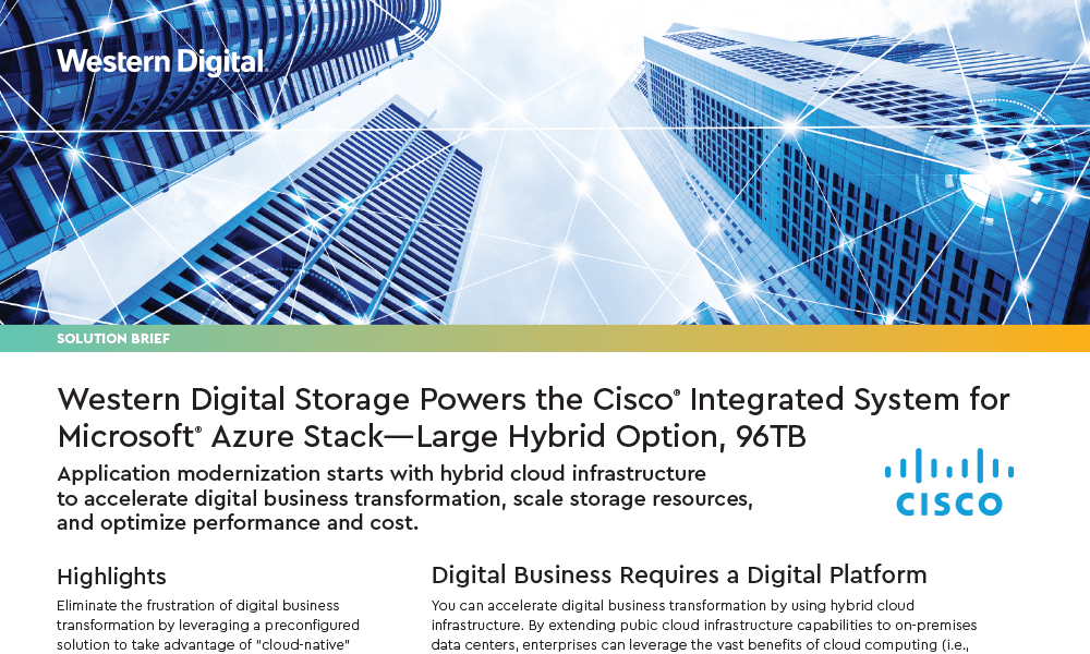 Western Digital Storage Powers the Cisco® Integrated System for Microsoft® Azure Stack